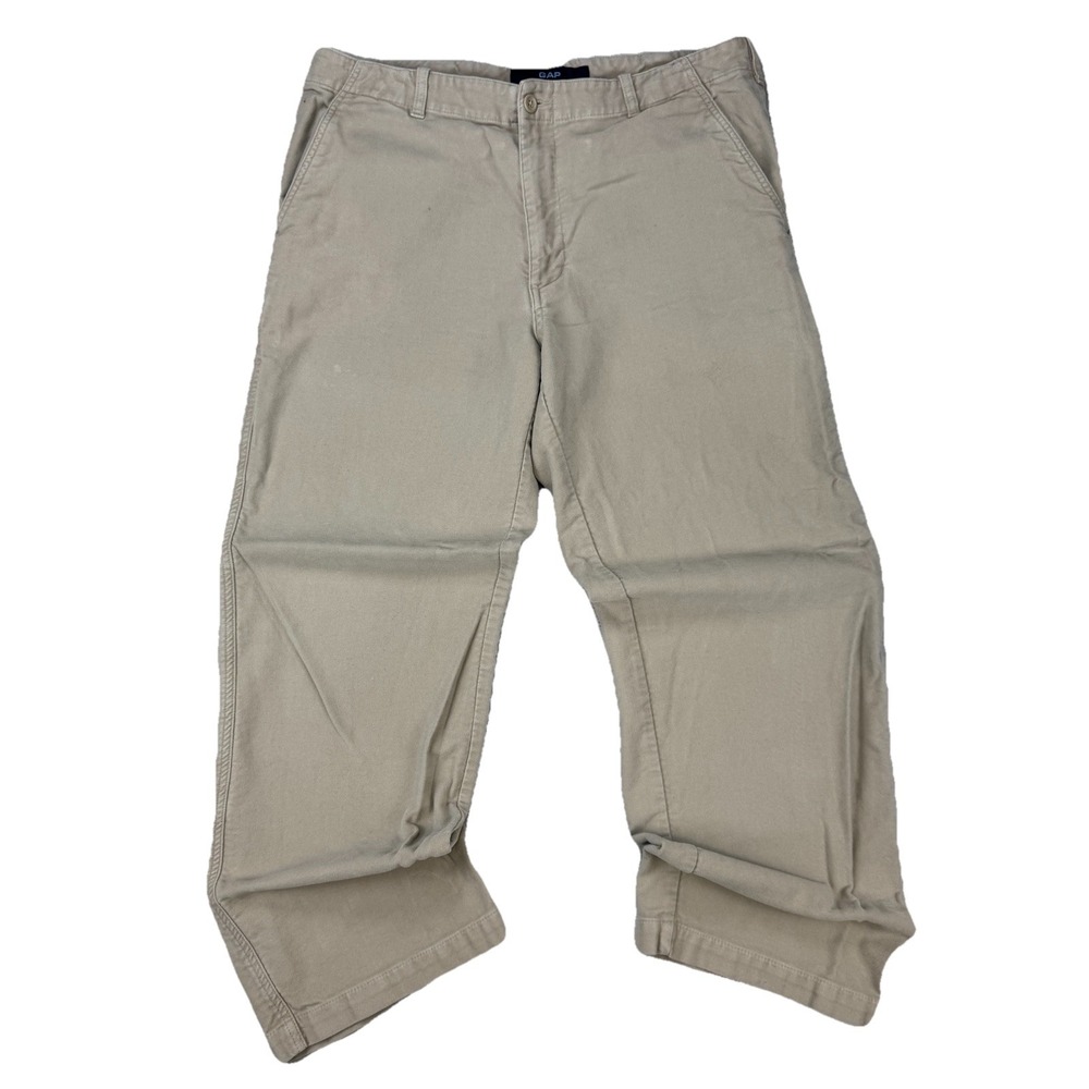 Vintage Y2K Gap Loose Fit Khaki Pants 35x30 Beige‎ Chino Straight Casual Baggy